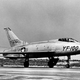 The North American YF-100, the prototype for the F-100 Super Sabre, deploys a braking parachute on landing (US Air Force)